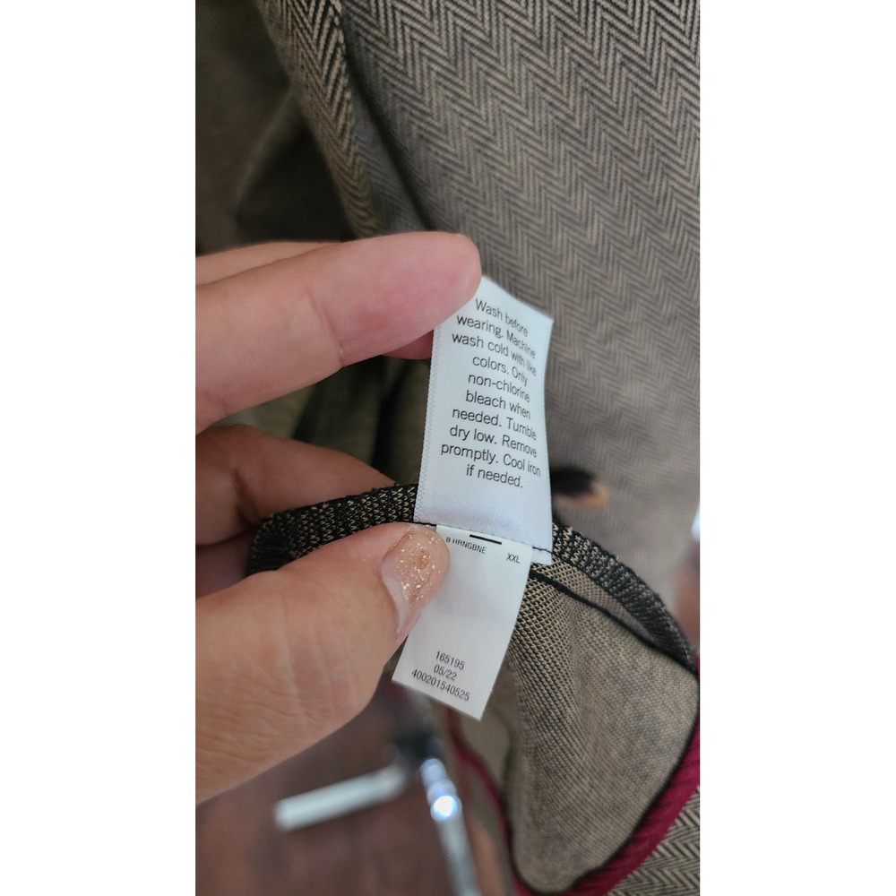 Croft & Barrow Brown Herringbone Knit Blazer Jacket Womens XXL Notched Lapel - Picture 5 of 11